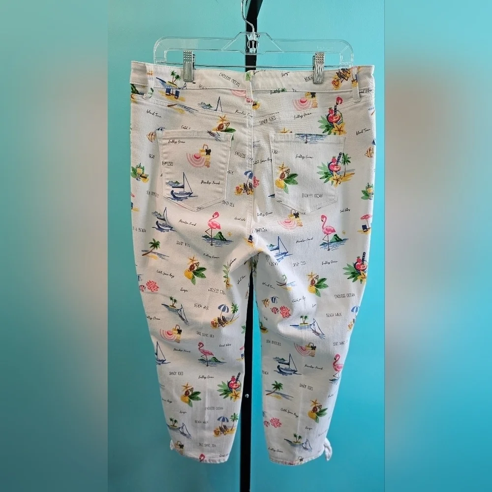 Talbots Tie-Hem Novelty Crop Capris